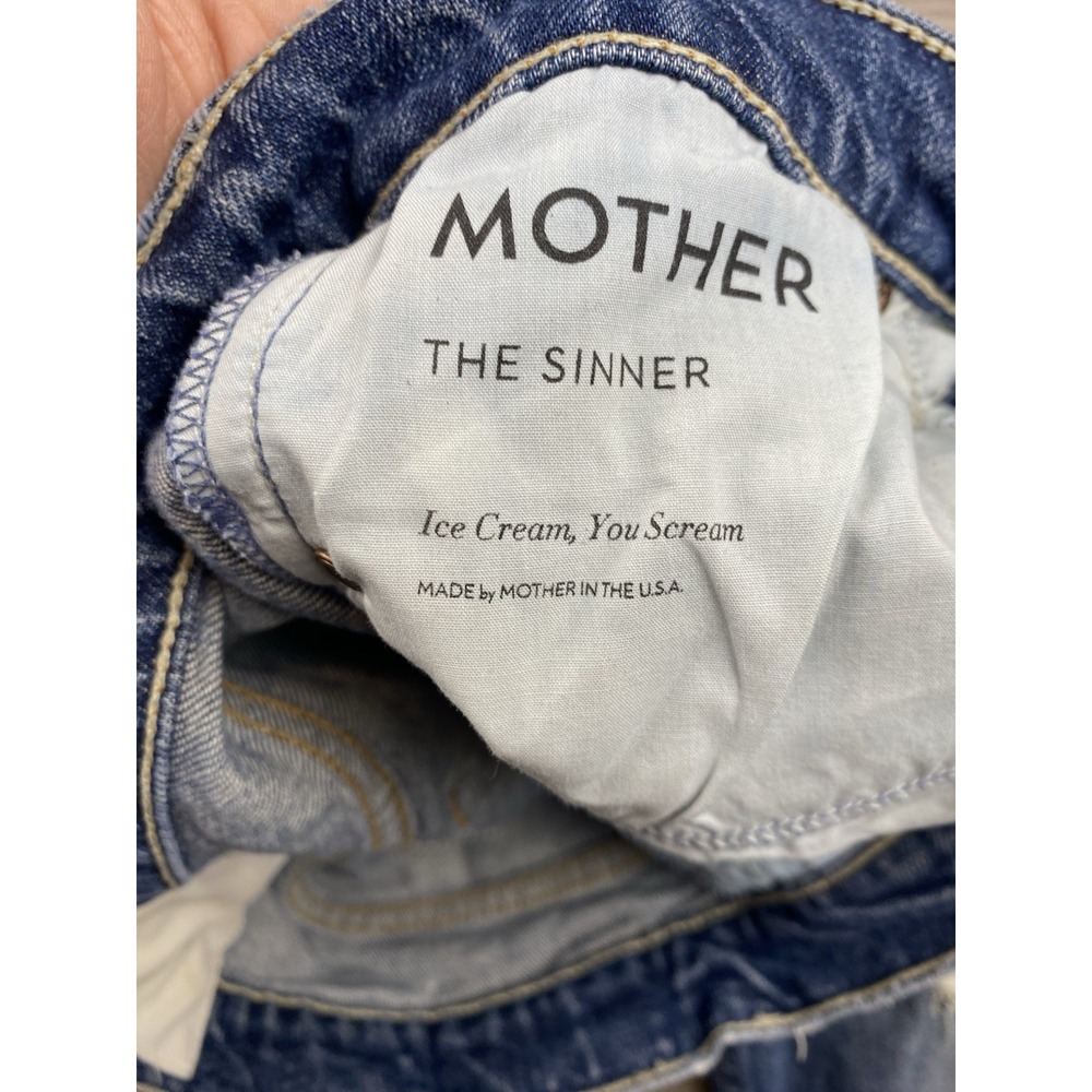 Mother Women's Superior The Dinner Ice Cream You Scream Distressed Jeans 27 Read - Picture 9 of 16